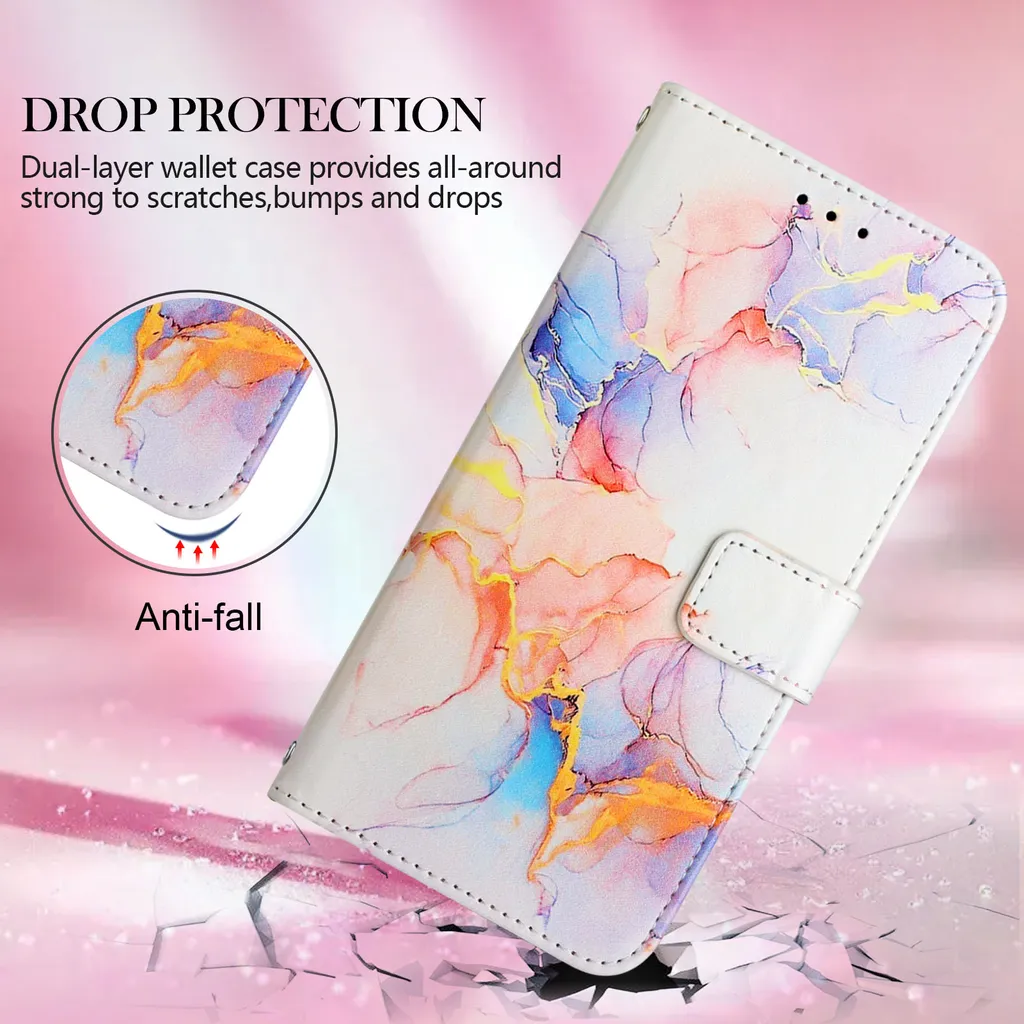 Custodia iPhone 13 Pro Marmo Chic - Accessorio Moda con Porta Carte - 7