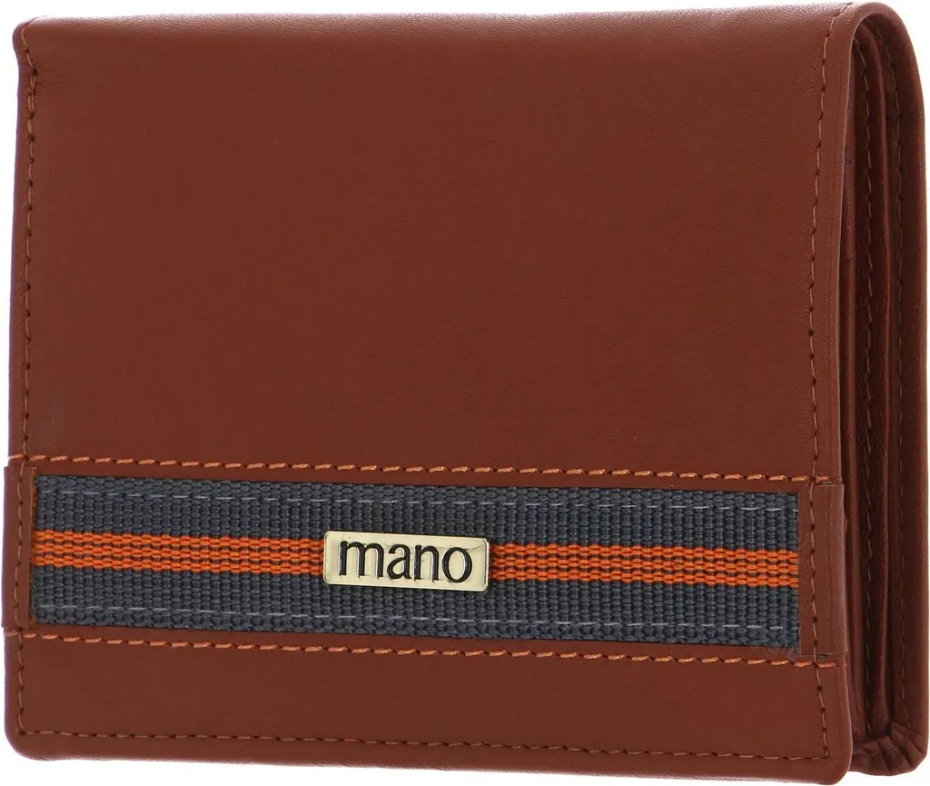 Mano Don Leonardo Portafoglio Verticale RFID Pelle Cognac con Ribaltina