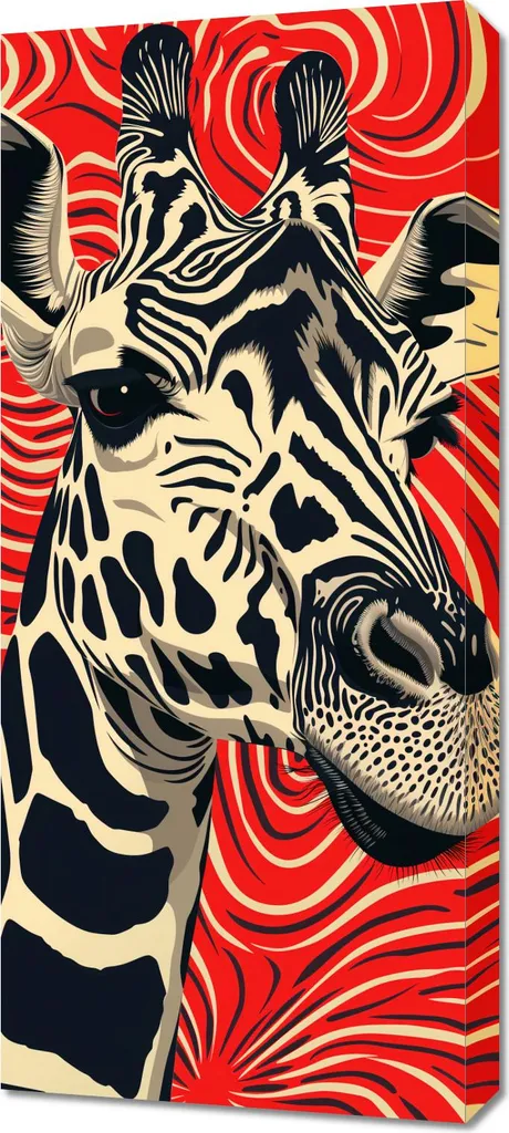 Wall Art Moderna: Quadro Lo sguardo della giraffa 40x90 Verticale