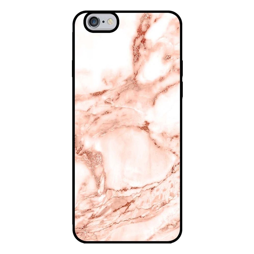 Smartphonica Handyhülle für iPhone 6/6s Plus Marmor-Look - Rückseite Marmorhülle - Weiß Rose Gold