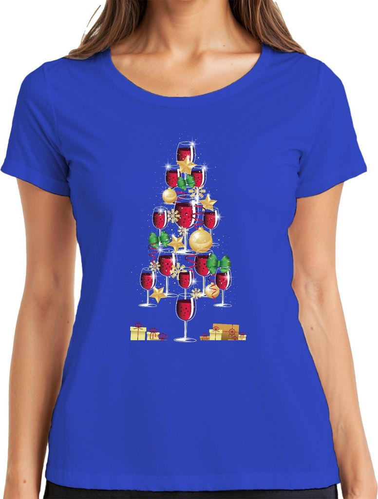 Wein Winzer Weinliebhaber - Weihnachten Weihnachtsgeschenk Christmas Damen T-Shirt, Blau, XXL
