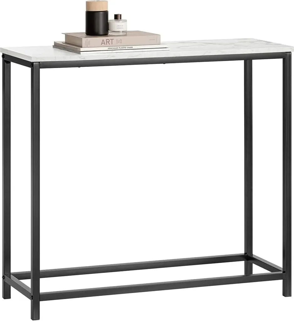 SoBuy Console 80x30cm Métal Noir - Meuble Entrée Design Industriel