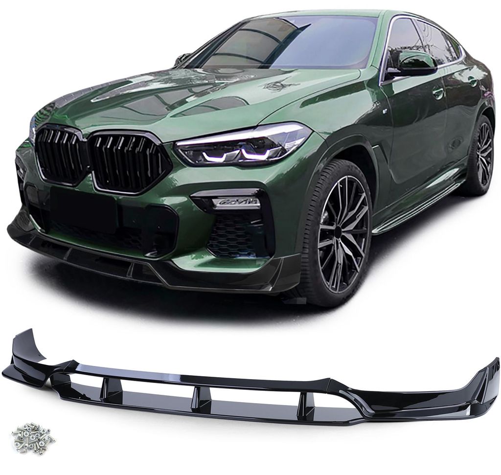 Lippe avant en plastique noir brillant pour BMW X6 G06, à Image du produit 