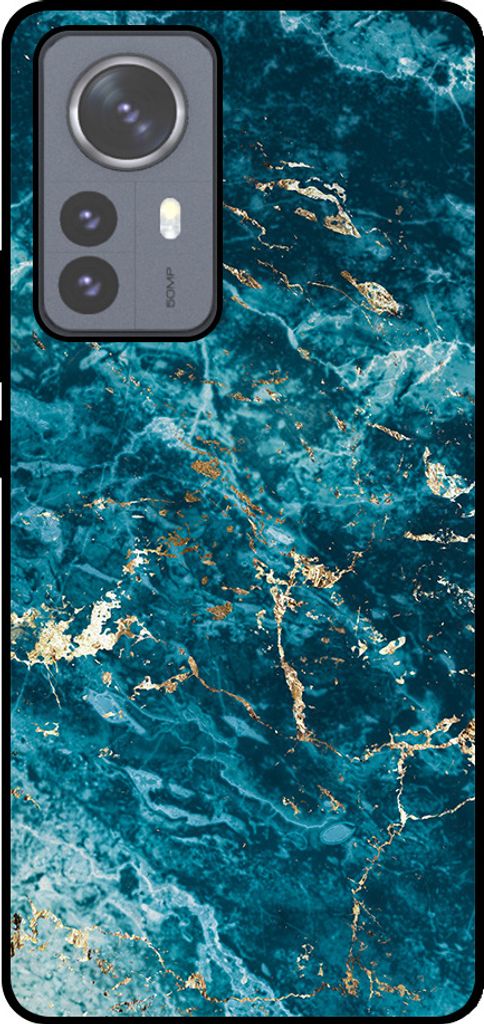 Smartphonica Handyhülle Passend für Xiaomi 12 Pro mit Marmordruck - TPU Rückseitenschutzhülle blau marmor-Design - Blau