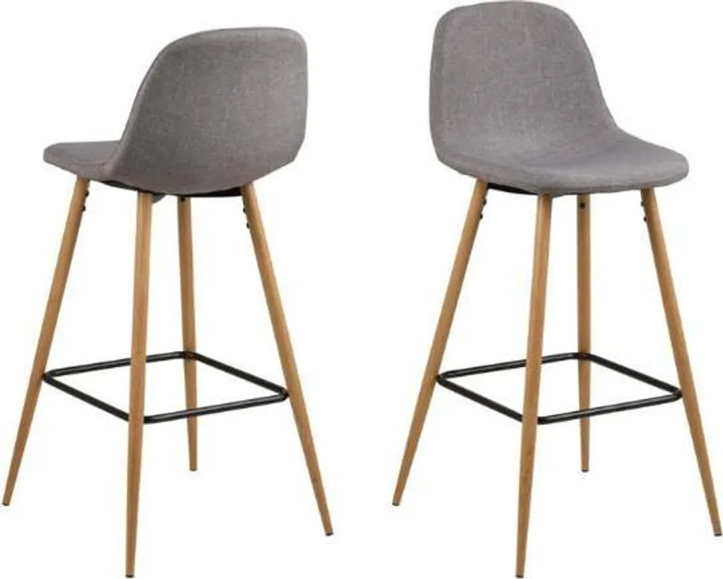 Lot de 2 tabourets de bar WILMA - Assises design pour îlot de cuisine