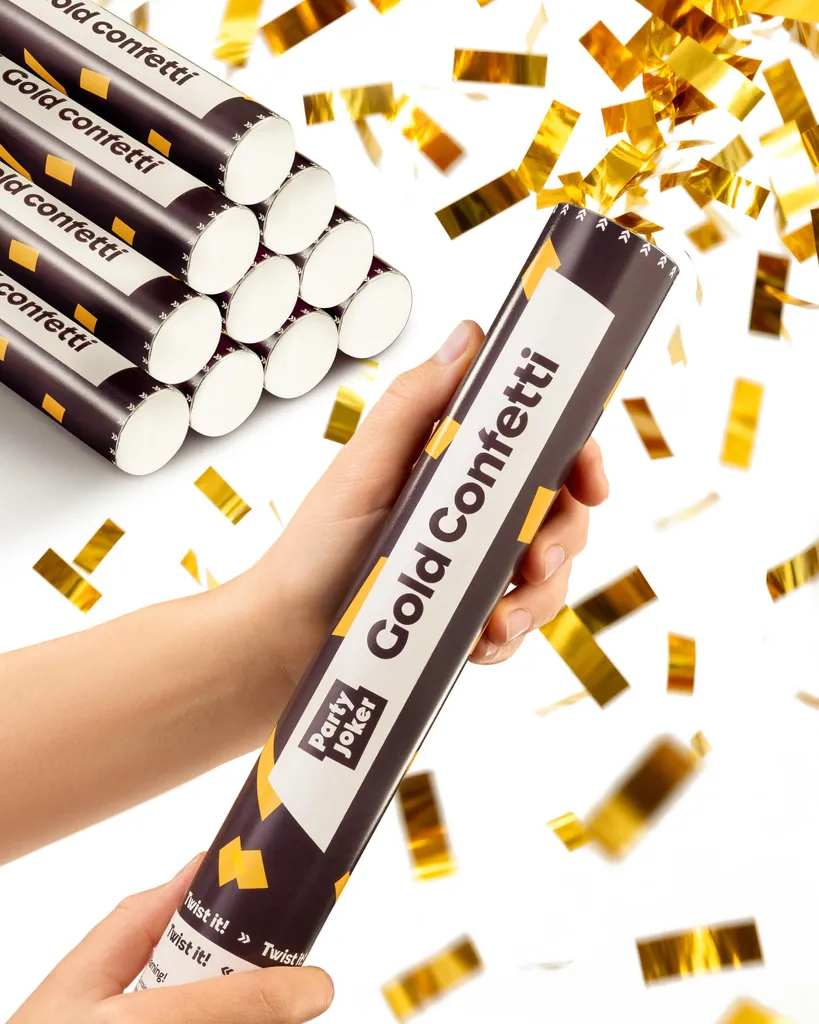 Pack Confettis Mariage et Anniversaire - 10 Canons Or Haute Performance