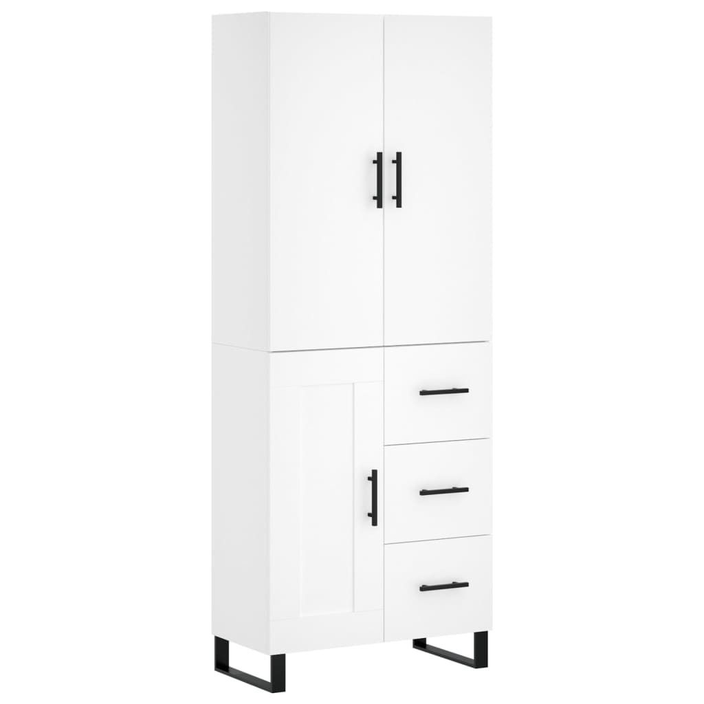 Hochwertige Highboard Weiß 69,5x34x180 cm Holzwerkstoff, Kommoden DE15135