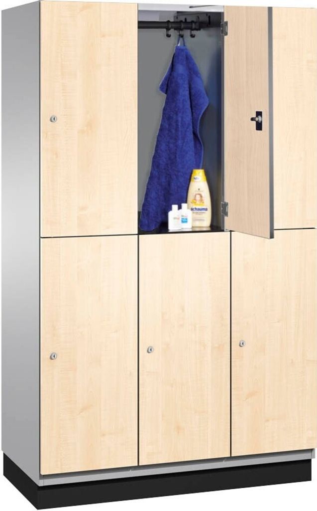 CP Spind Cambio lichtgrau, birke 45100-32/4500-700/45132-730, 3 Schließfächer 120,0 x 52,5 x 198,0 cm