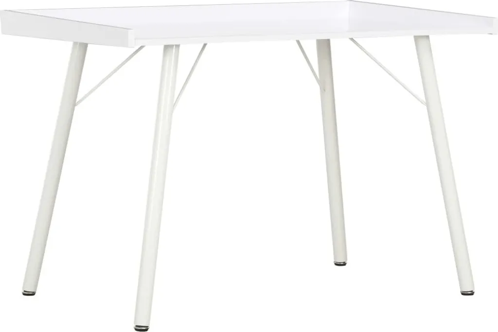 Table de travail blanche 90 cm pour chambre d'enfant ou petit bureau