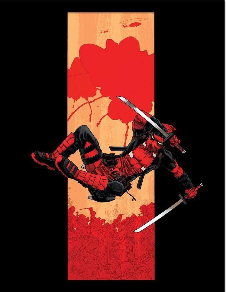 Deadpool - Gerahmtes Poster, Katana PM8949 (40 cm x 30 cm) (Schwarz/Rot)