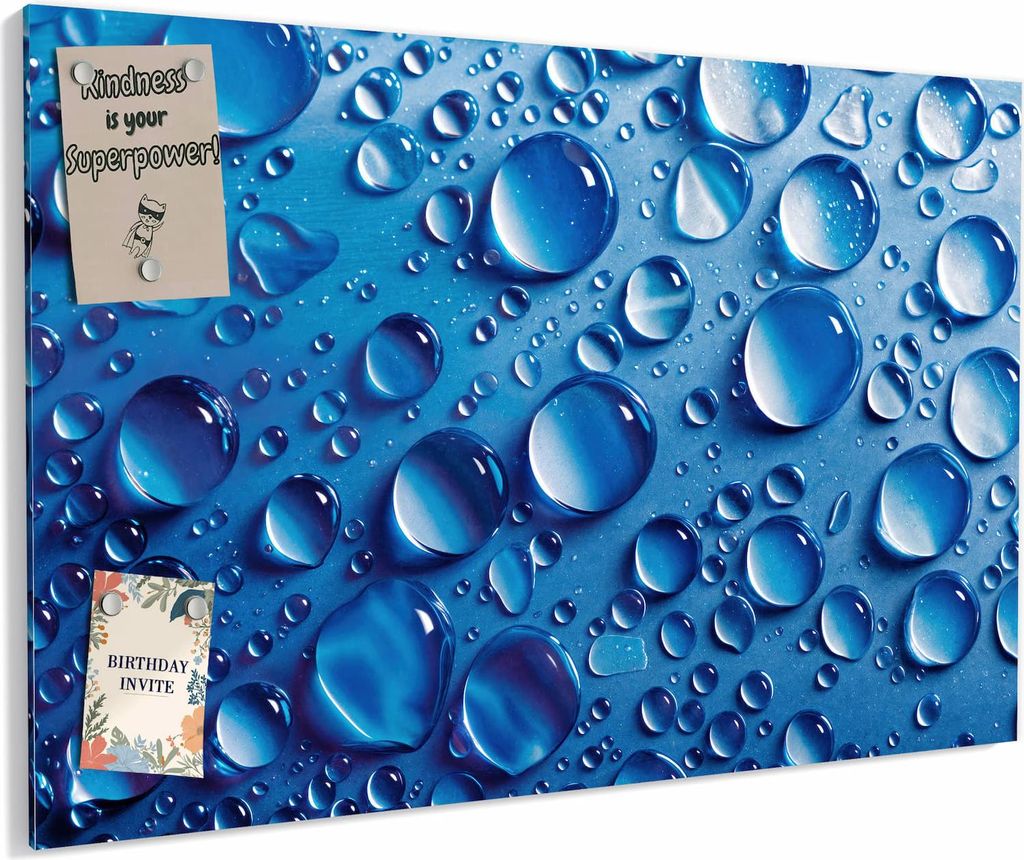 Magnettafel 60x40cm magnetisch & beschreibbar Metall-Board - Wassertropfen