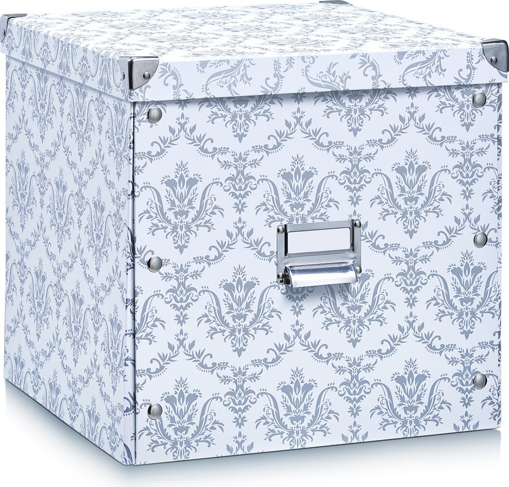 Zeller Aufbewahrungsbox "Vintage", Pappe, weiß - 33,5x33x32; 17974