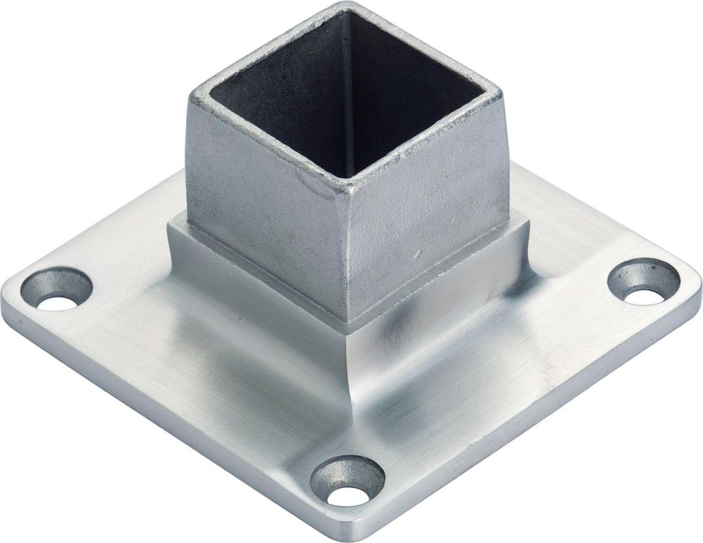 CROSO Flansch für Vierkantrohr 40 x 40 mm, Edelstahl V4A, aufgesetzt