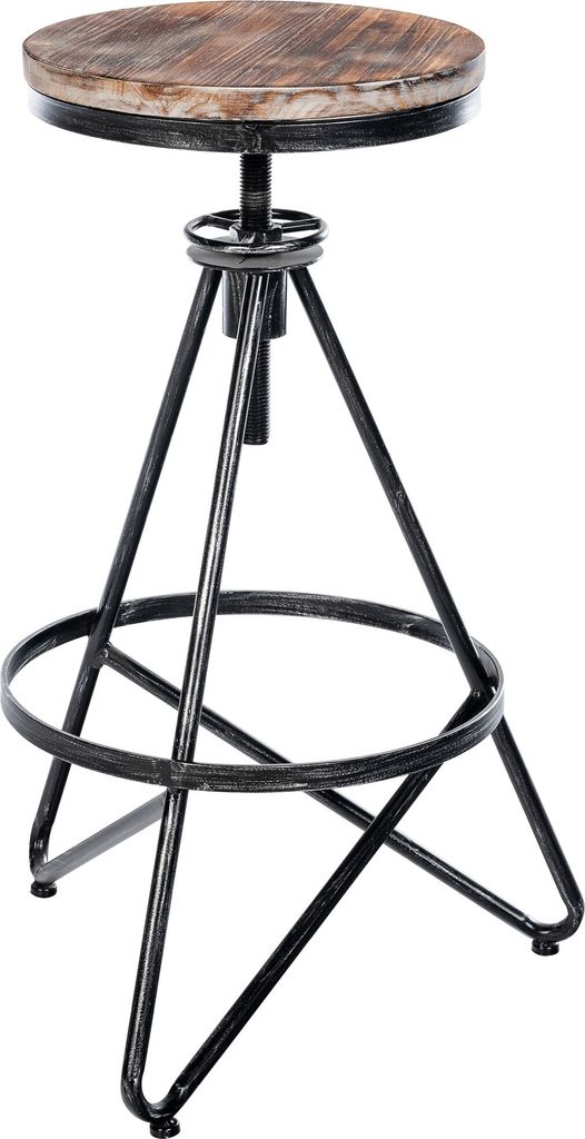 CLP Barhocker Karla höhenverstellbar Industrialstil Farbe silber