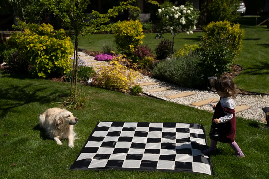 Échiquier de jardin en nylon 6 pouces 15cm pour tapis de jeu extérieur