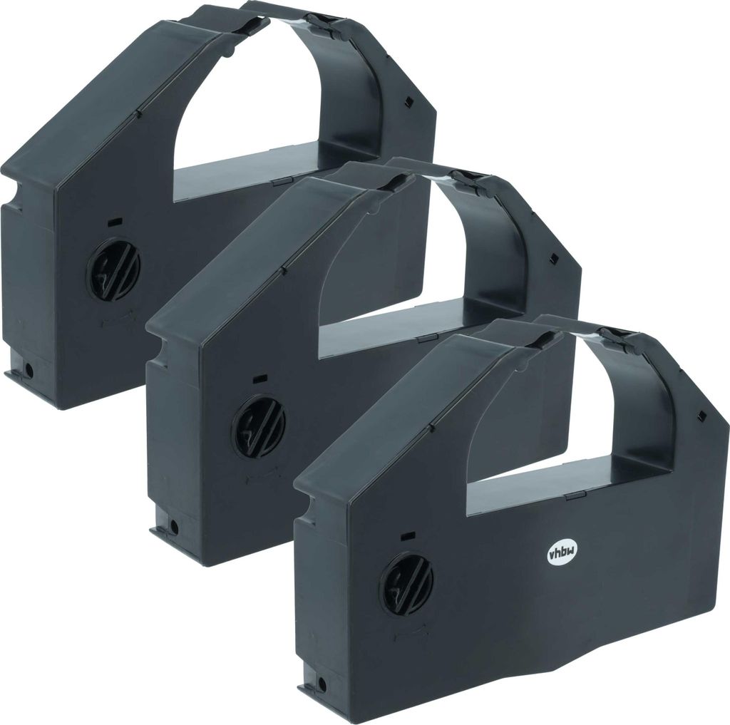 vhbw 3x Farbband Schriftband Ersatz für Epson C13S015066, S015067 für Nadeldrucker, Bondrucker - Schwarz