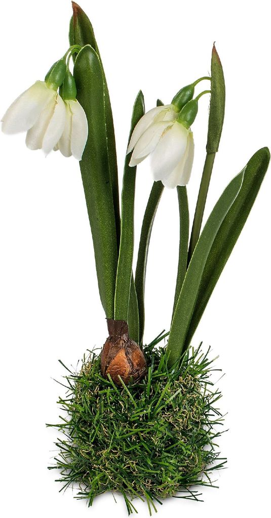 Schneeglöckchen Frühlingsblume H. 23cm auf Grassockel Formano Kunstblumen F25