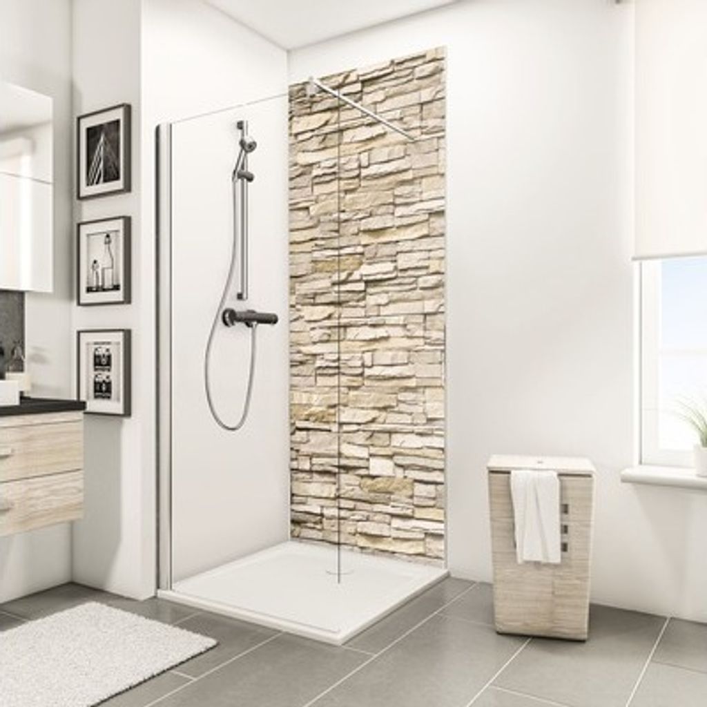 Duschrückwand SCHULTE DecoDesign ExpressPlus Mauerstein Verblender hell 255 x 150 cm EP1901525 606