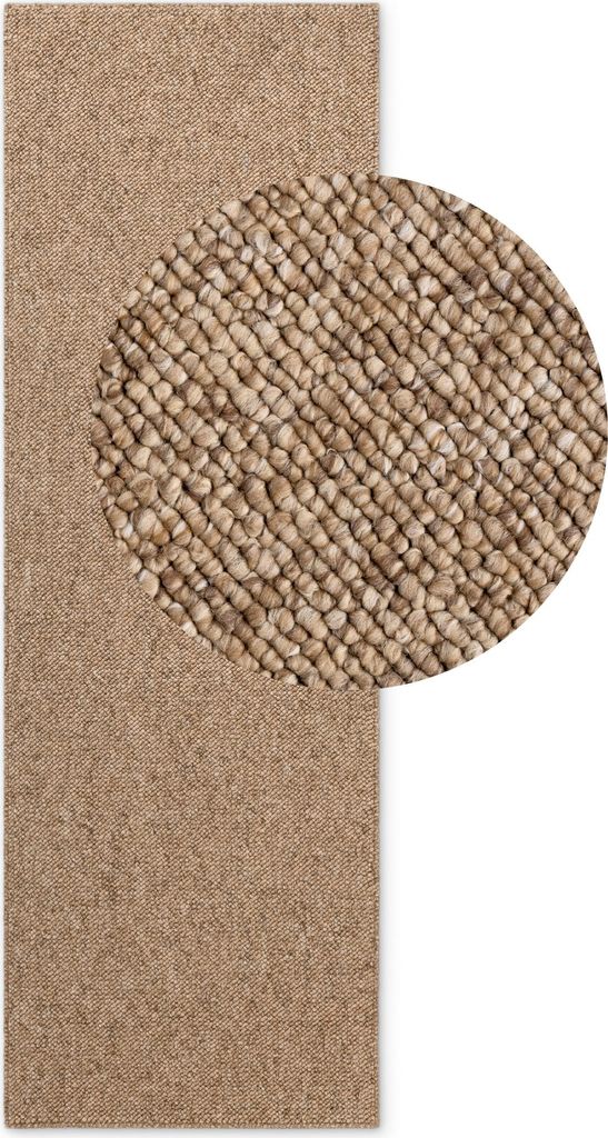 Elle Decoration Rocco Woll-Optik Teppich Rocco Karamell Produktbild 