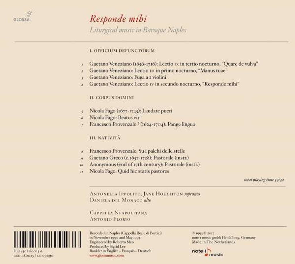 Cappella Neapolitana & Antonio Florio: Responde Mihi