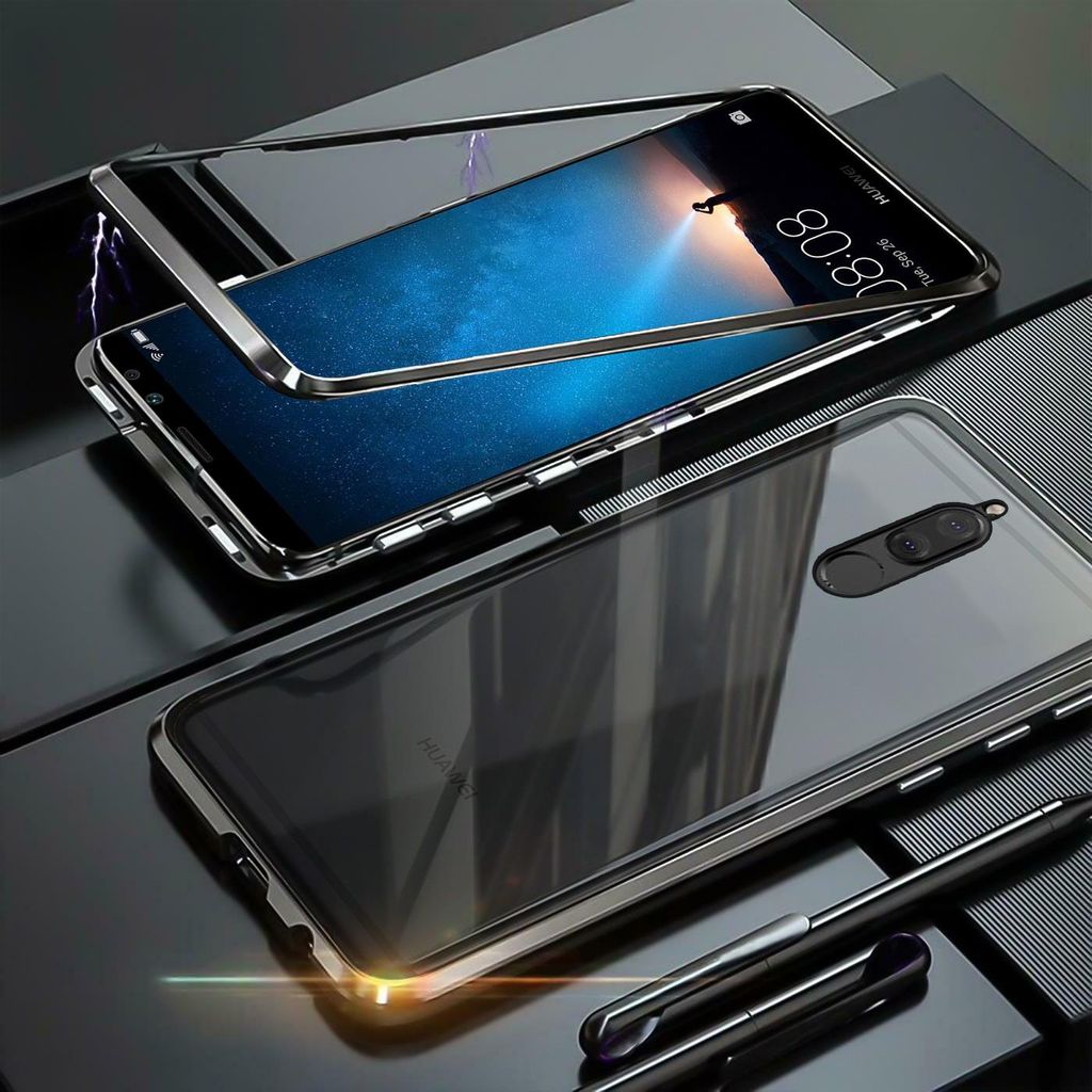 Felfy Kompatibel mit Huawei Mate 10 Lite Hülle Tasche Magnetic Flip Case PU Leder Smartphone Protective Schutzhülle mit Standfunktion und Kartenfächer Flip Tasche Lederhülle Handyhülle,Blau 