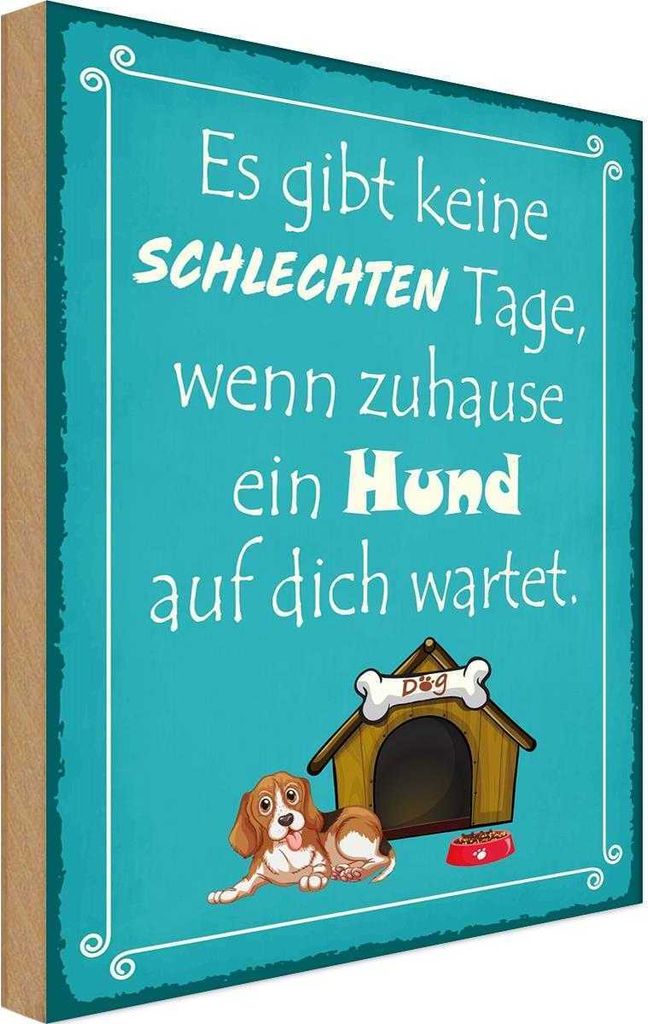 vianmo Holzschild 40x30 cm keine schlechten Tagen wenn Hund Spruch Zitat