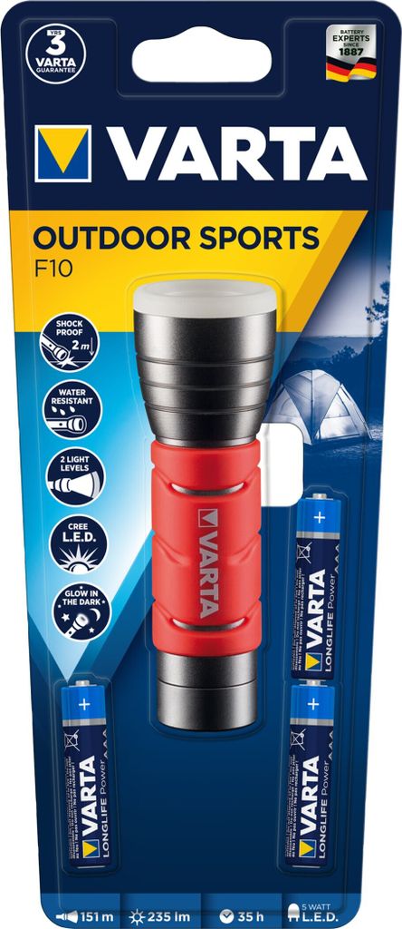 Varta Taschenlampe Outdoor Sports Flashlight F10    3AAA Immagine del prodotto 