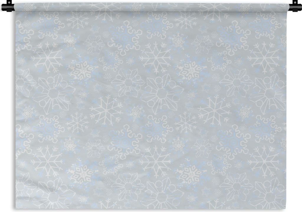 MuchoWow Wandteppich Wandbehang Winter - Schneeflocke - Design 120x90 cm Tapisserie Dekoration Wandtuch - Wohnen - Aufhänger für die Wand
