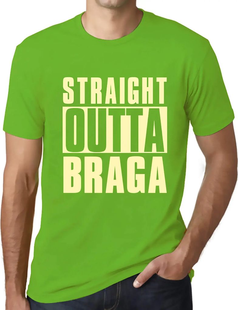 Herren Grafik T-Shirt Straight Outta Braga Öko-Verantwortlich Vintage Jahrgang Kurzarm Lustige Druck Geburtstag Geschenk Mann