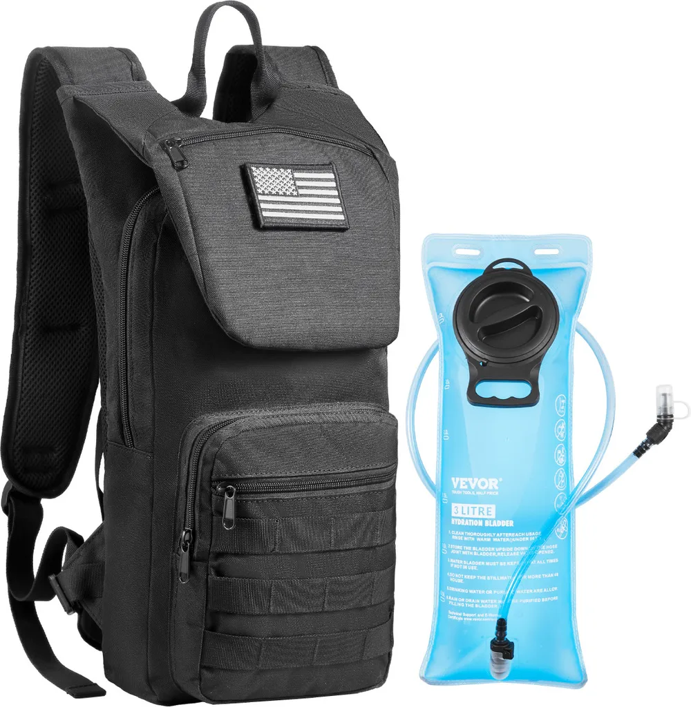 Sac d'hydratation léger noir avec poche à eau pour vélo et running