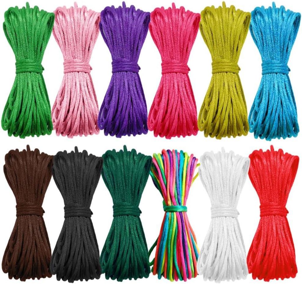 Nylon Schnur für Armbänder, 12 Farben, 120 M, 2 MM, Produktbild 