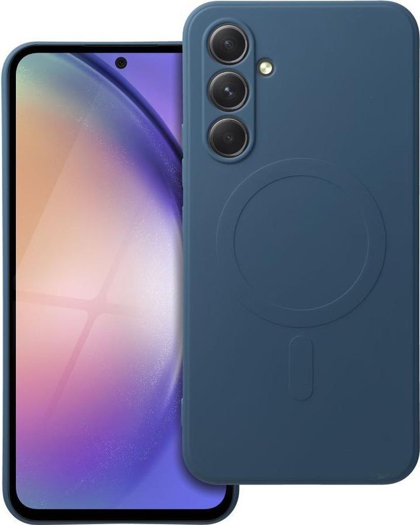 Case passend für Samsung A54 Silicone Mag Cover kompatibel mit MagSafe blue