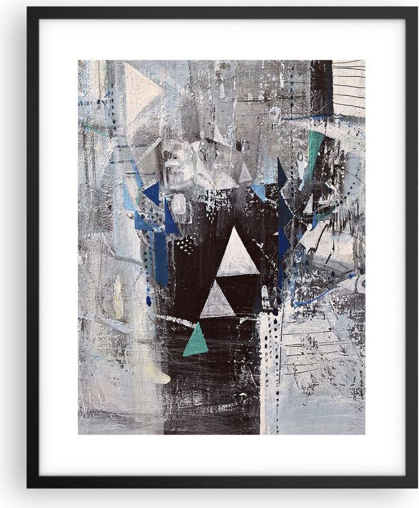 Gerahmtes Poster - Schwarzer Rahmen - Abstraktion modern - 40x50 cm - Wand Bild - Wanddeko - Wandbilder - Kunstposter - Wandposter - Bilderrahmen -...