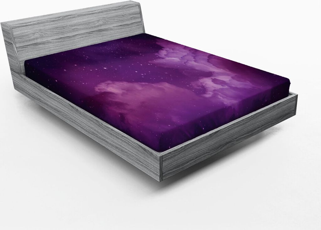 ABAKUHAUS Nebel Spannbetttuch, Kosmisches Bild der Sterne im himmlischen nächtlichen Himmel mit mystischem Bild der Wolken, 180 x 200 cm, Indigo M...