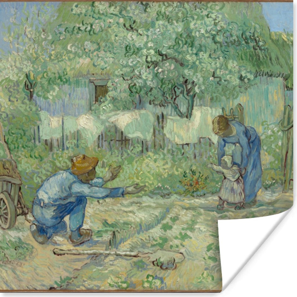 MuchoWow Poster Erste Schritte (nach Millet) - Vincent van Gogh 30x30 cm - Wandposter - Printing