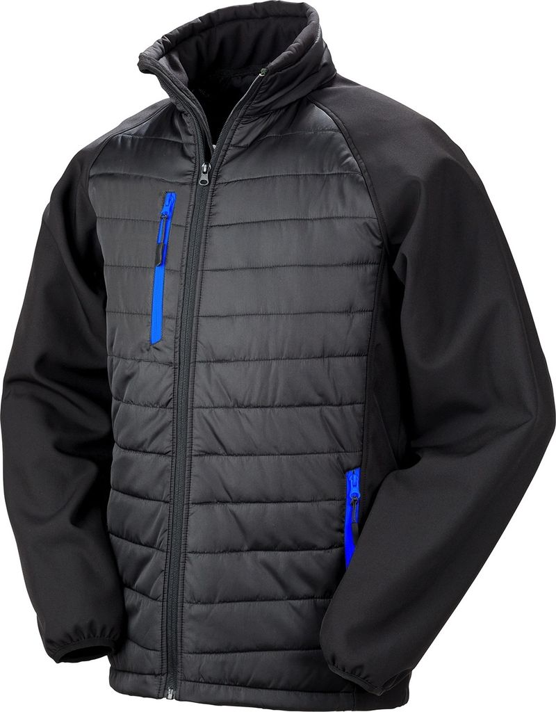 Result - "Compass" Steppjacke für Herren/Damen Uni RW8758 (3XL) (Schwarz/Königsblau)