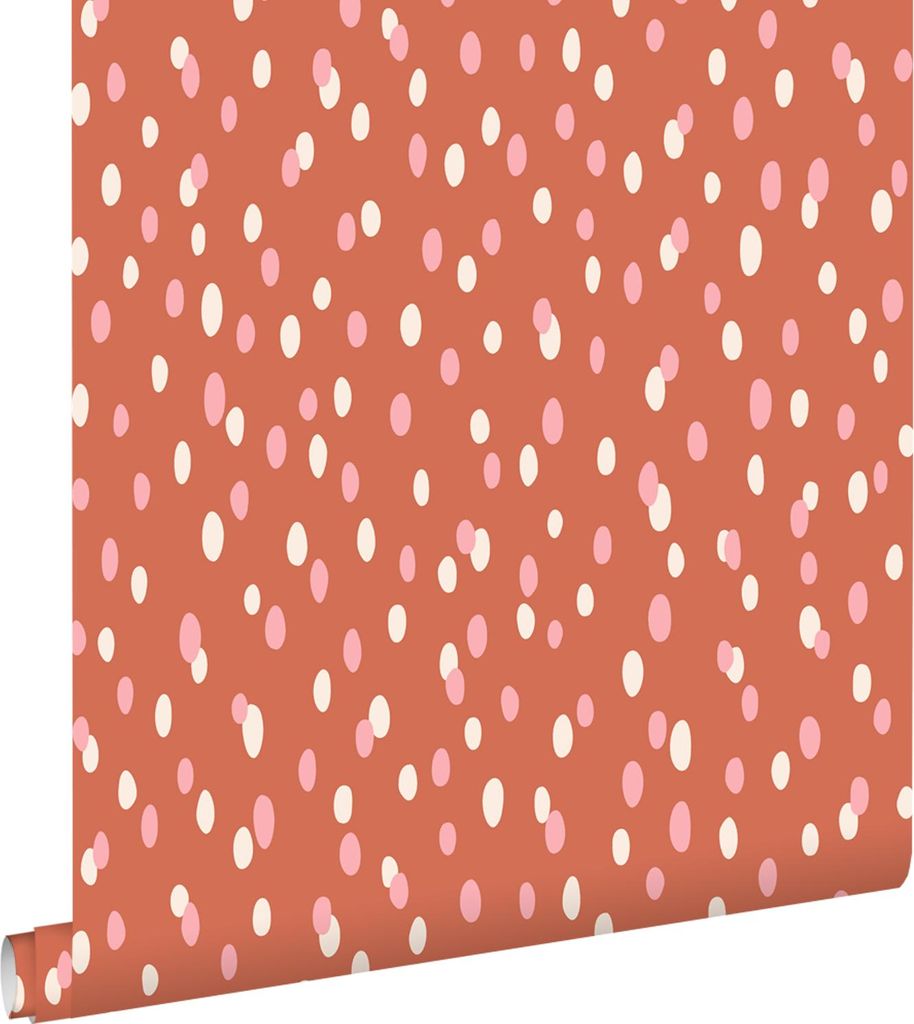 ESTAhome Tapete Punkte Orange 50 x 900 cm