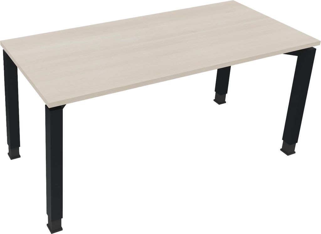 Schreibtisch Vierfuß Quadratrohr B1600xT700xH680-820 an/Akazie hell
