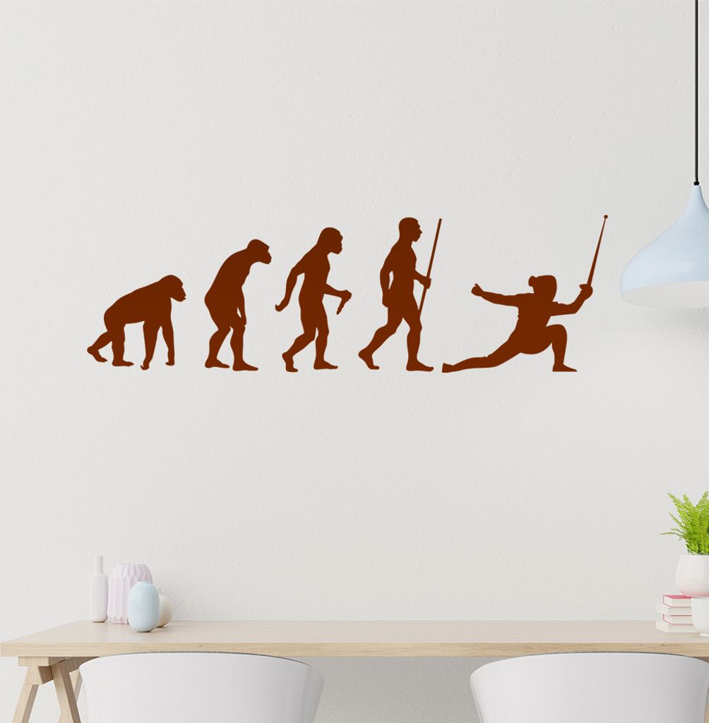 Fechten Degen Evolution Wandtattoo Wandaufkleber Wall Sticker - Dekoration, Küche, Wohnzimmer, Schlafzimmer, Badezimmer