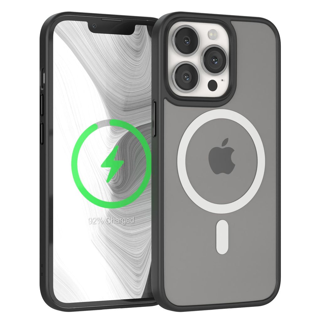EAZY CASE - Outdoor Case mit MagSafe Funktion kompatibel mit Apple iPhone 13 Pro, induktives Laden, stoßfest, Silikonhülle mit Kameraschutz in Sc...