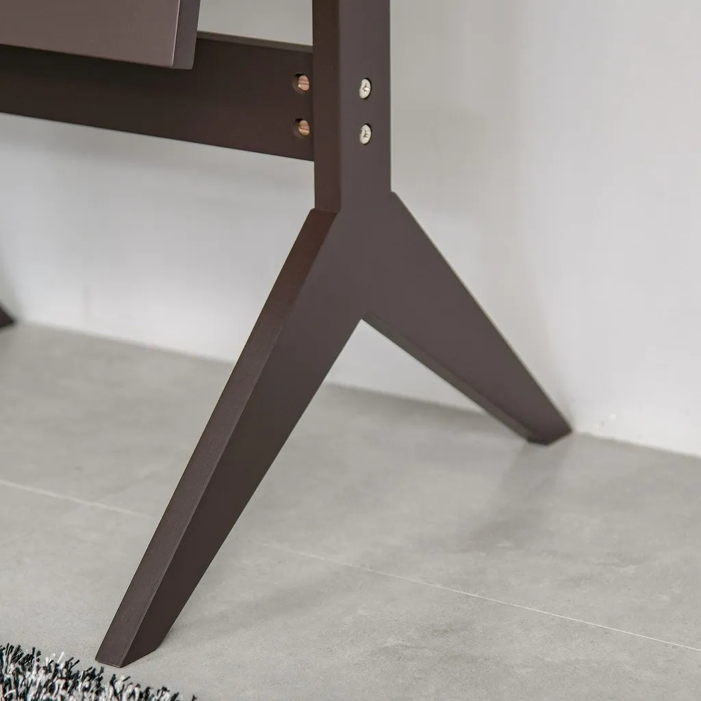 Miroir sur pied stable en MDF café, fini les perçages muraux difficiles - 8