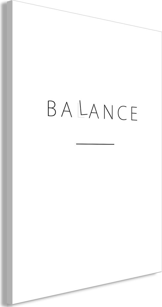 Italienischer Leinwand Leinwandbild - Balance of Words (1-part) - Black English Text on White 80x120 cm Text m-A-0863-b-a