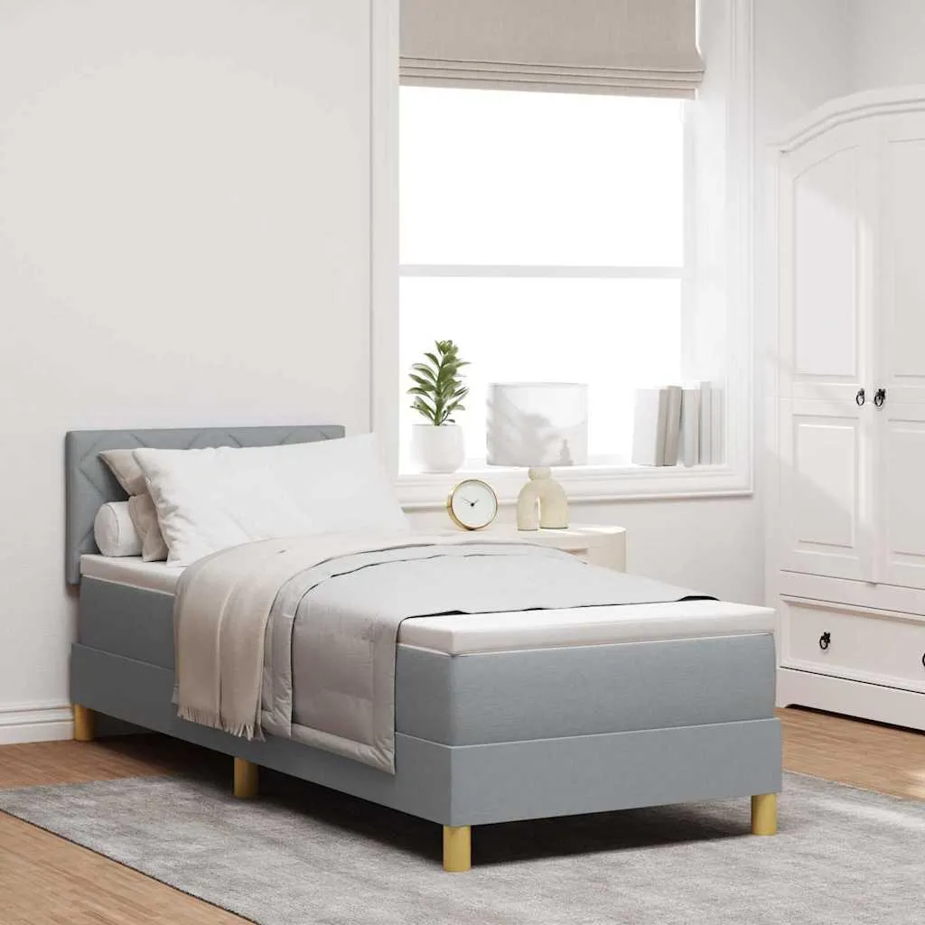 Lit boxspring 80x200 cm avec matelas et sommier Gris clair Cloris 2025