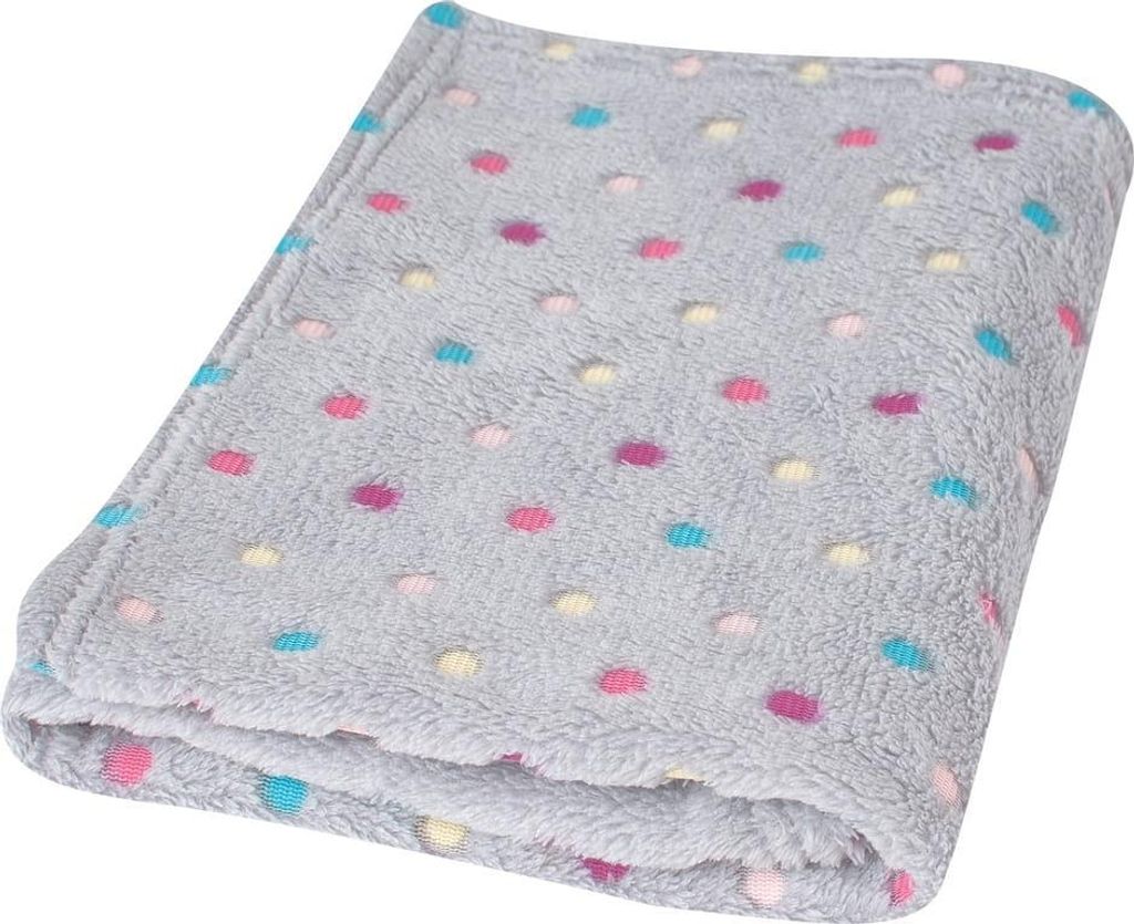 Decke 75x100 MILLY Grau mit Punkten Produktbild 