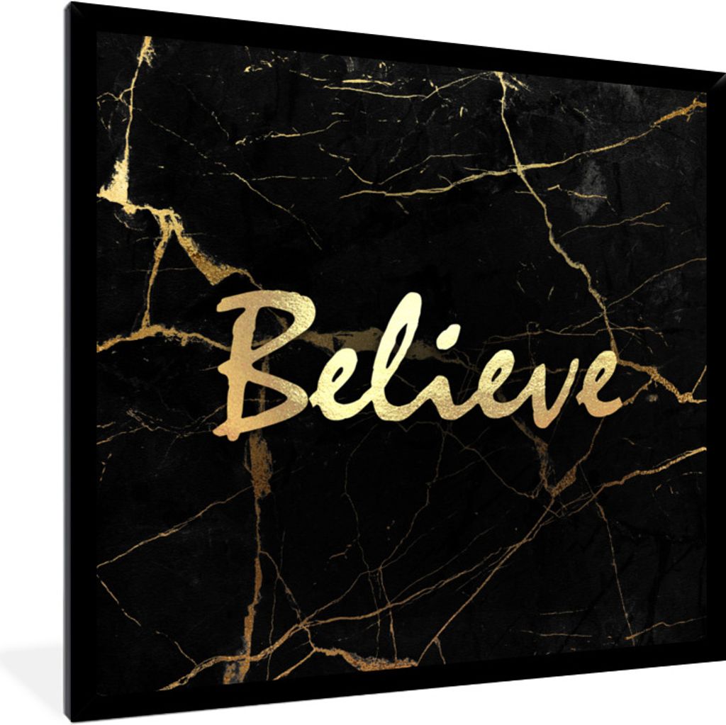 MuchoWow® Gerahmtes Poster Zitat - Hoffnung - Gold - Marmor Produktbild 