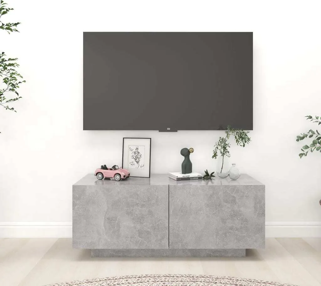 The Living Store Mobile TV grigio cemento 100x35x40 cm Materiale in legno