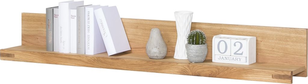 Wandboard >Tom-I< in Wildeiche aus Teilmassiv - 138x20x20cm (BxHxT)