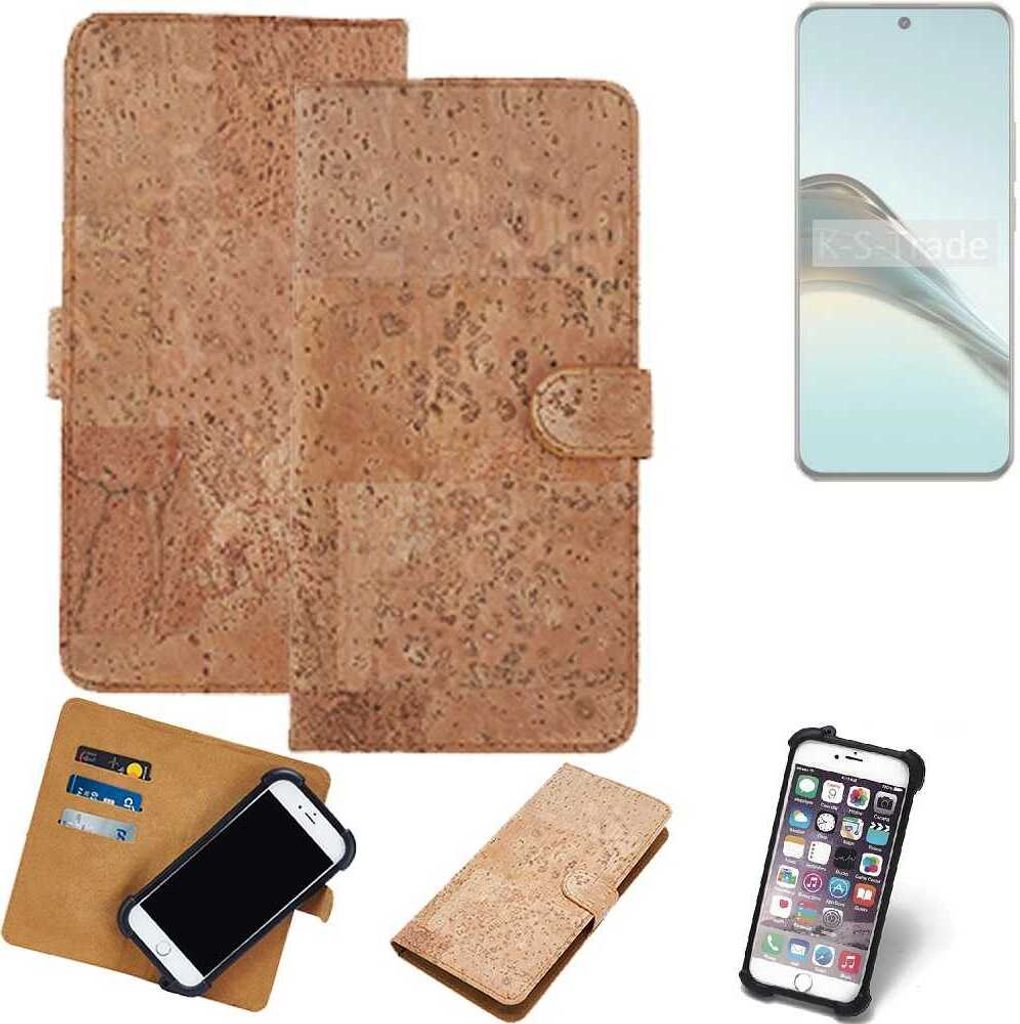 K-S-Trade Hülle kompatibel mit Realme 13 Pro Extreme Edition Kork Handyhülle Cover Schutzhülle TPU Case Bumper in Hellbraun, (1x)