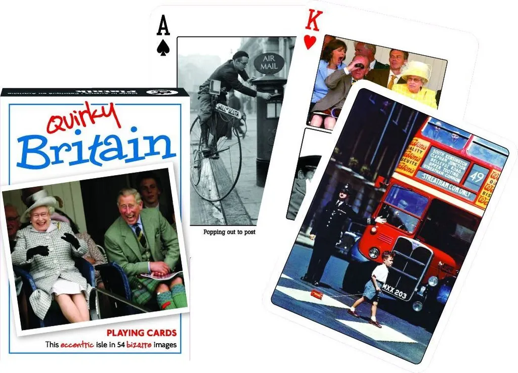 Jeu de cartes Piatnik Quirky Britain avec finitions haut de gamme toilées