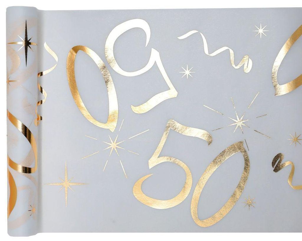 Tischläufer Vlies 50 gold Tischdeko Geburtstag Jubiläum Produktbild 